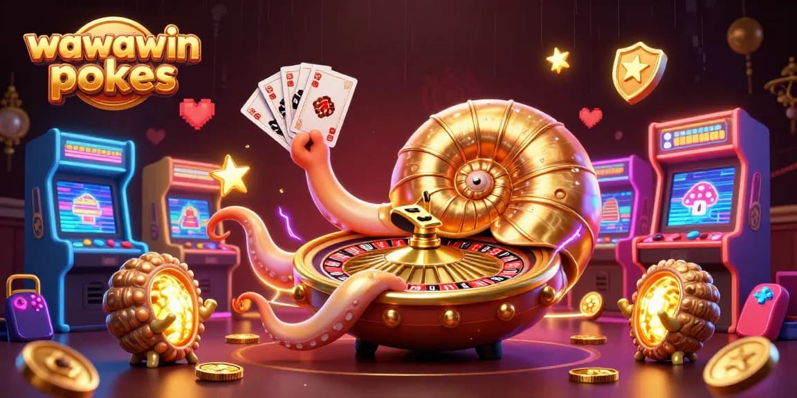 Win big with wawawin pokies in this vibrant 3D casino scene featuring interactive games.