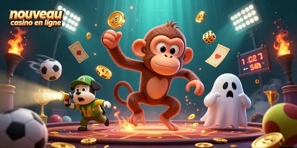 Découvrez les bonus attractifs des nouveaux casinos en ligne avec une illustration animée captivante.