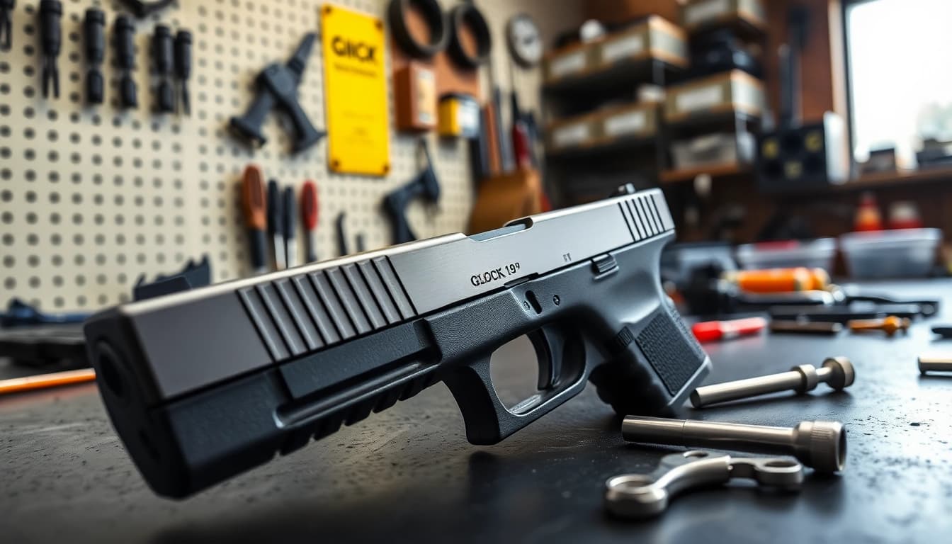 Showcasing the glock 19 slide oem for enthusiasts, highlighting its sleek design and quality craftsmanship.