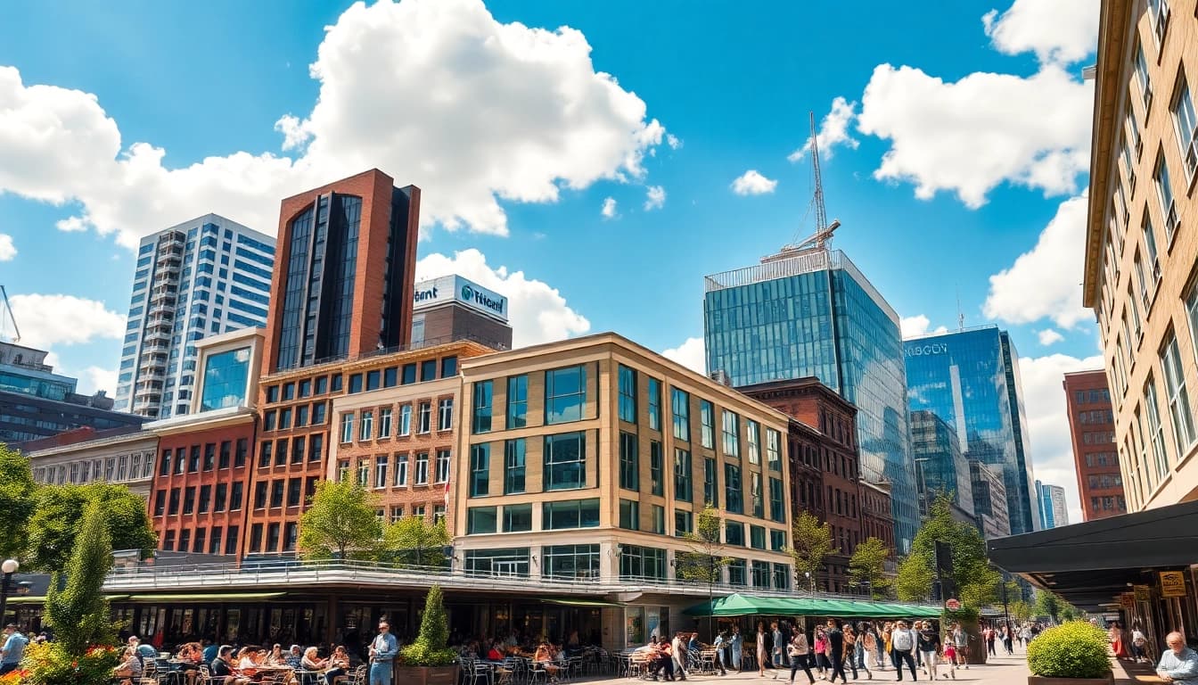 Bekijk de levendige stadsgezichten van allesinrotterdam.nl met moderne architectuur en café cultuur.