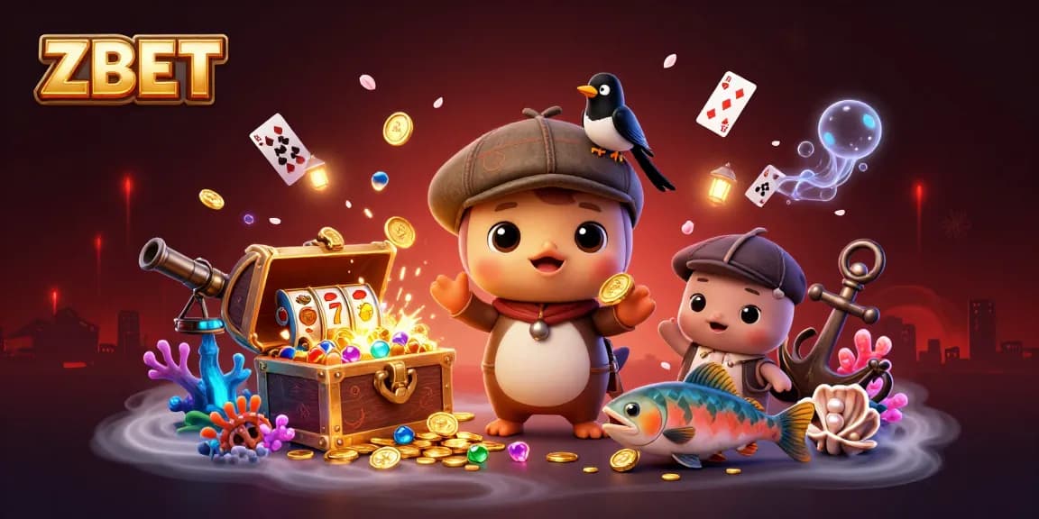 ZBET offers engaging slot games featuring vibrant characters and energetic underwater scenes.
