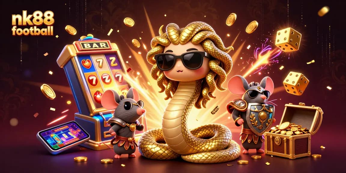 Experience the excitement of nk88 football gambling with a vivid casino scene full of wins and jackpots.