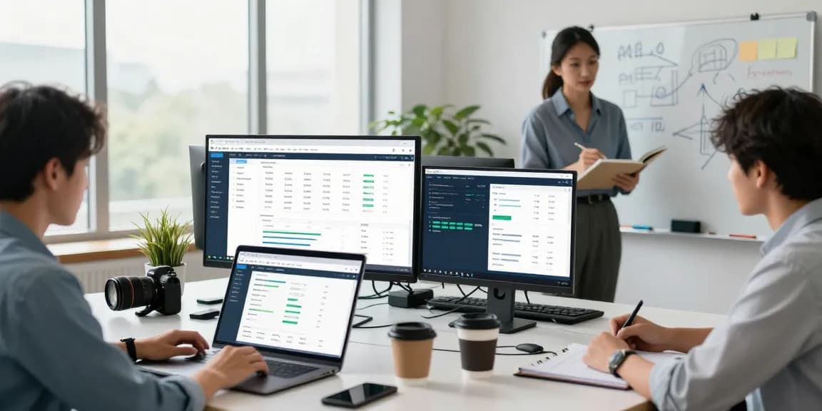 SEO specialists analyzing data at https://www.miraviglp.com in a modern digital workspace.