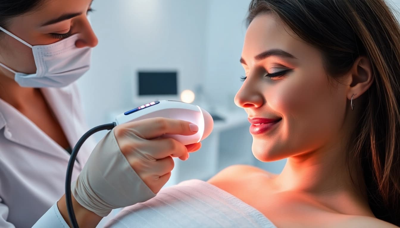 Experience effective laser hair removal with a skilled technician in a serene clinic environment.