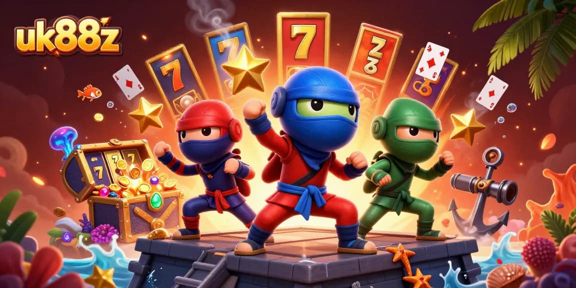 Experience thrills with uk88z as cartoon ninja chameleons engage in casino action!