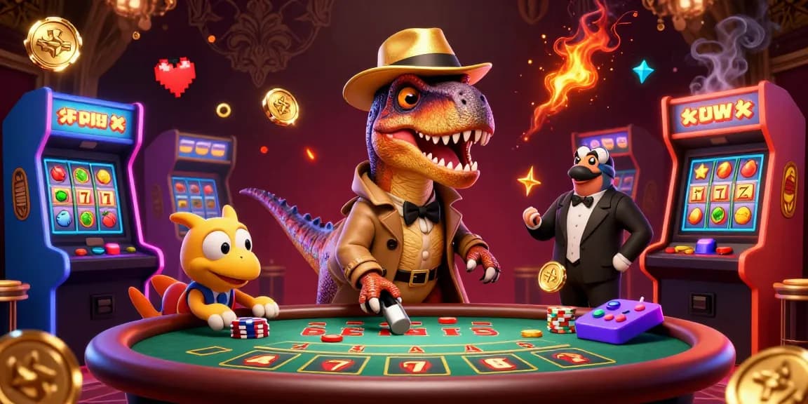 SUNWIN velociraptor card counter blends gaming and gambling at a blackjack table, creating an exciting casino atmosphere.
