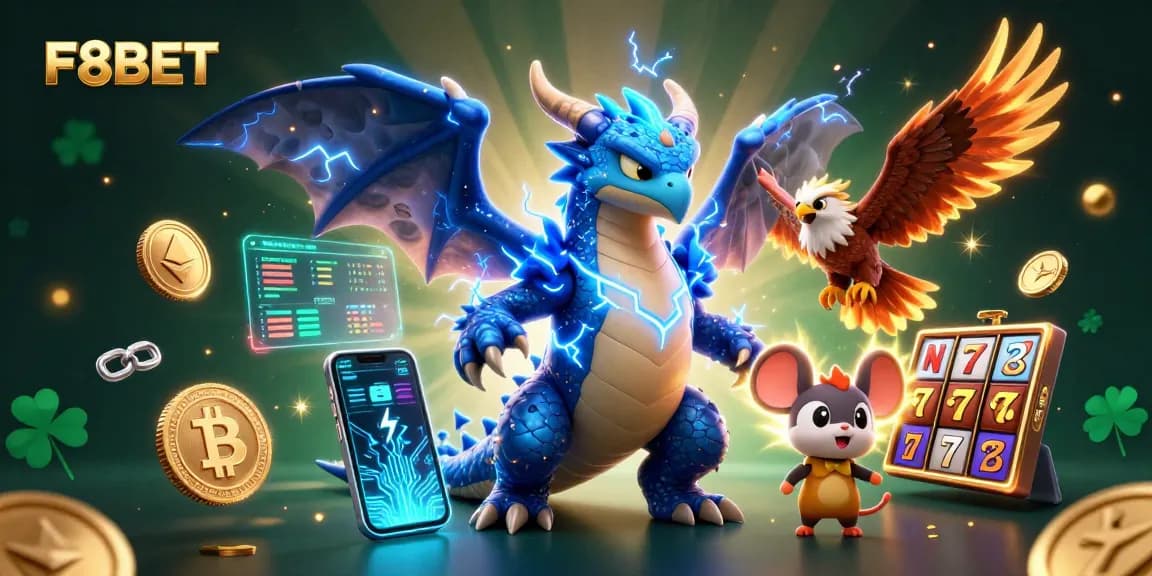 Experience the thrilling world of F8BET with a vibrant, electrifying casino scene showcasing exciting games.