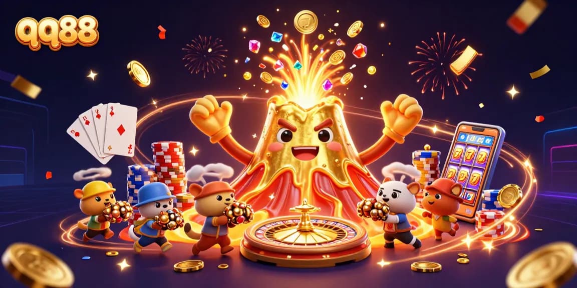Experience the excitement of qq88 with dynamic casino elements and vibrant treasures in a thrilling digital scene.