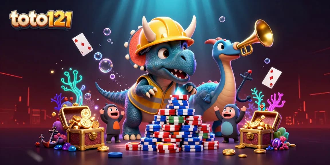 Celebrate wins at toto121 with vibrant casino fun and colorful gambling elements in an engaging scene.
