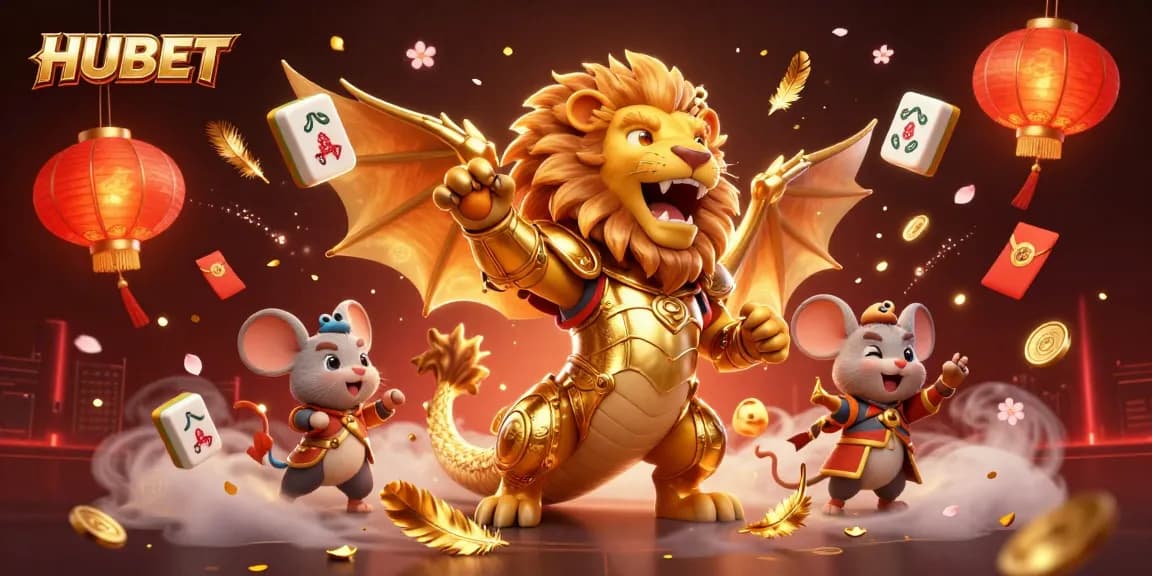 Experience the excitement of HUBET's casino games with vibrant characters and dynamic elements.