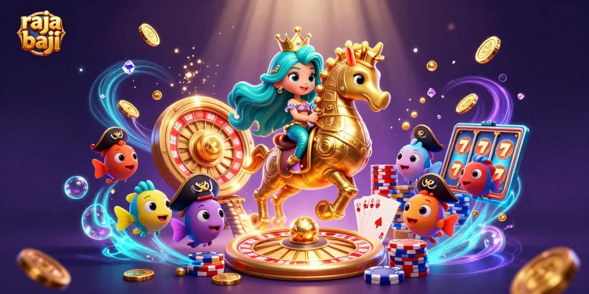 Engage with raja baji and explore the vibrant undersea casino adventure featuring a mermaid and seahorse.