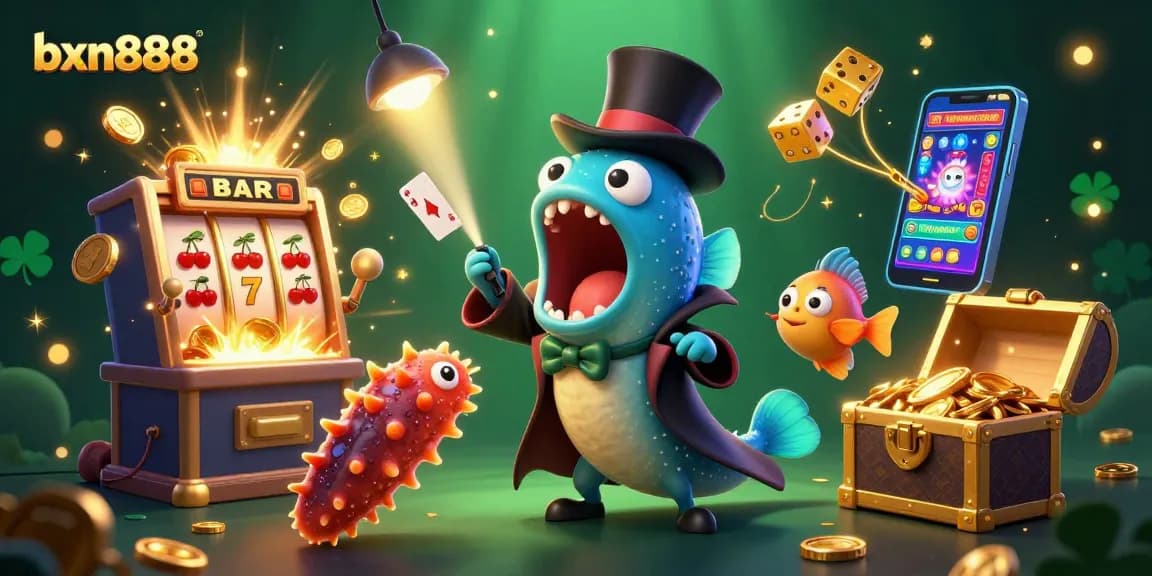 Experience bxn888's thrilling magic with a playful deep-sea gambling scene full of surprises.