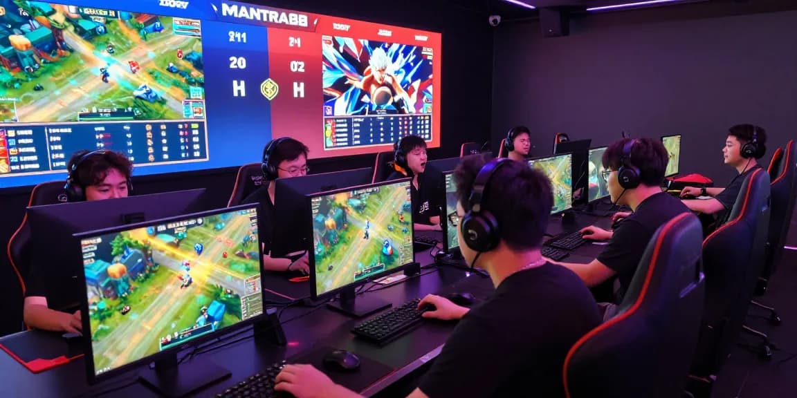 Players engaging on the MANTRA88 platform during a competitive online game tournament, showcasing excitement and modern gameplay.