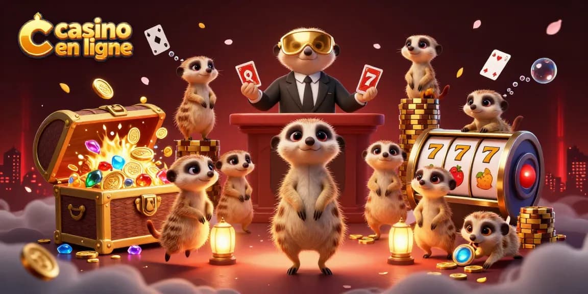 Amusez-vous au casino en ligne avec une colonie de suricates gérant un casino dynamique rempli de jeux passionnants.