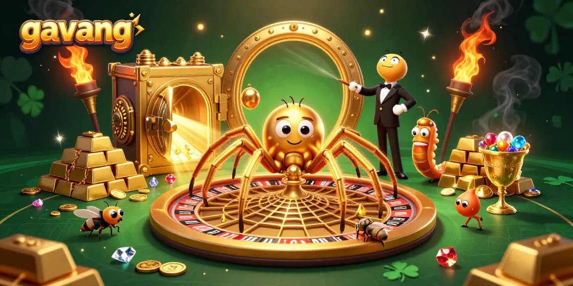 Place your bets with gavang at this vibrant 3D roulette wheel illustration.