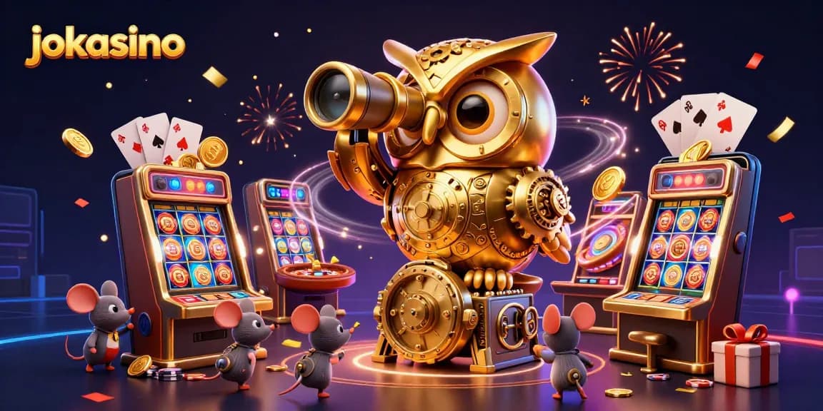 Experience the thrill of jokacasino with a lively scene of casino elements and characters.
