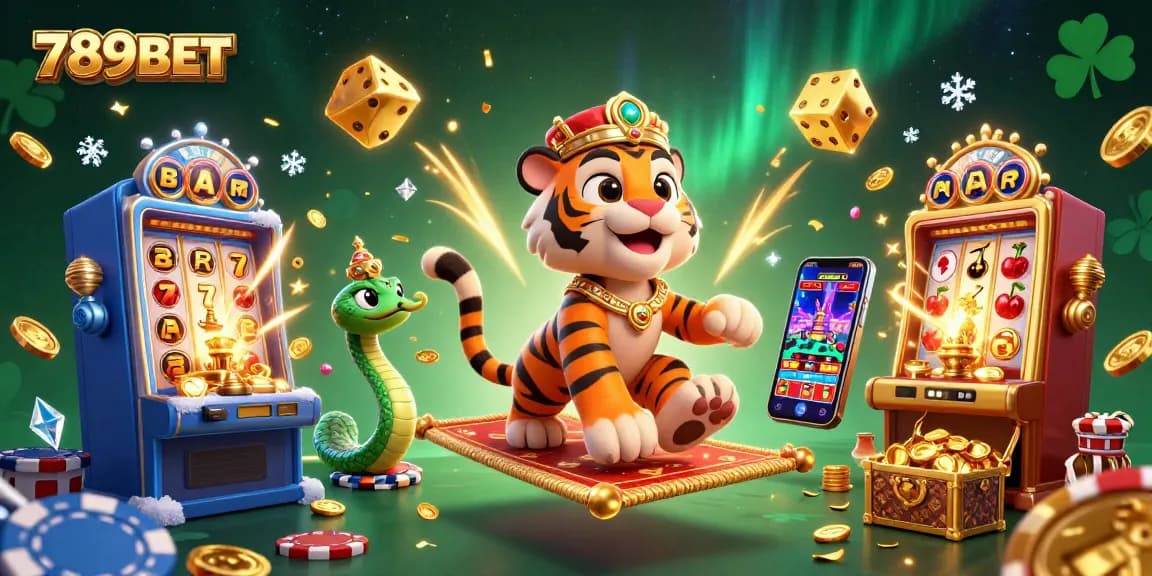 Experience the thrill of 789BET with a vibrant illustration of casino games and excitement.