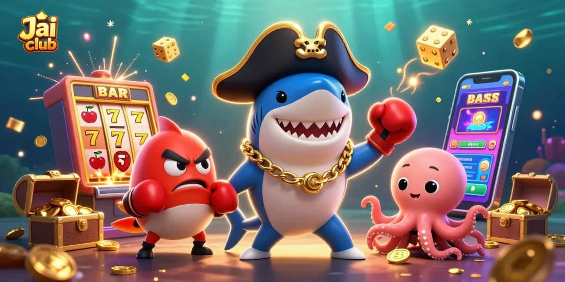 Play thrilling slots at Jai club with pirate-themed characters and vibrant casino elements.