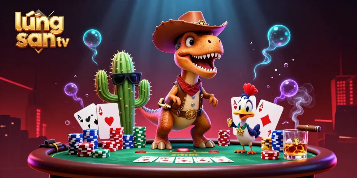 Experience exciting gambling at lương sơn tv with thrilling poker illustrated characters.
