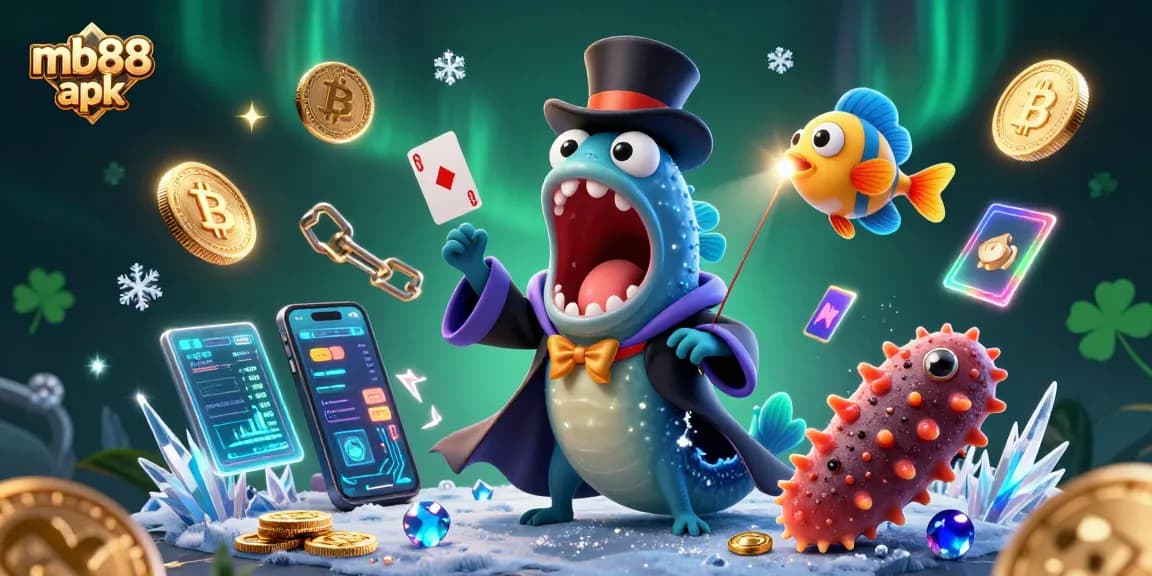 Enhance your gameplay with the mb88 apk, featuring vibrant characters in a magical underwater casino scene.