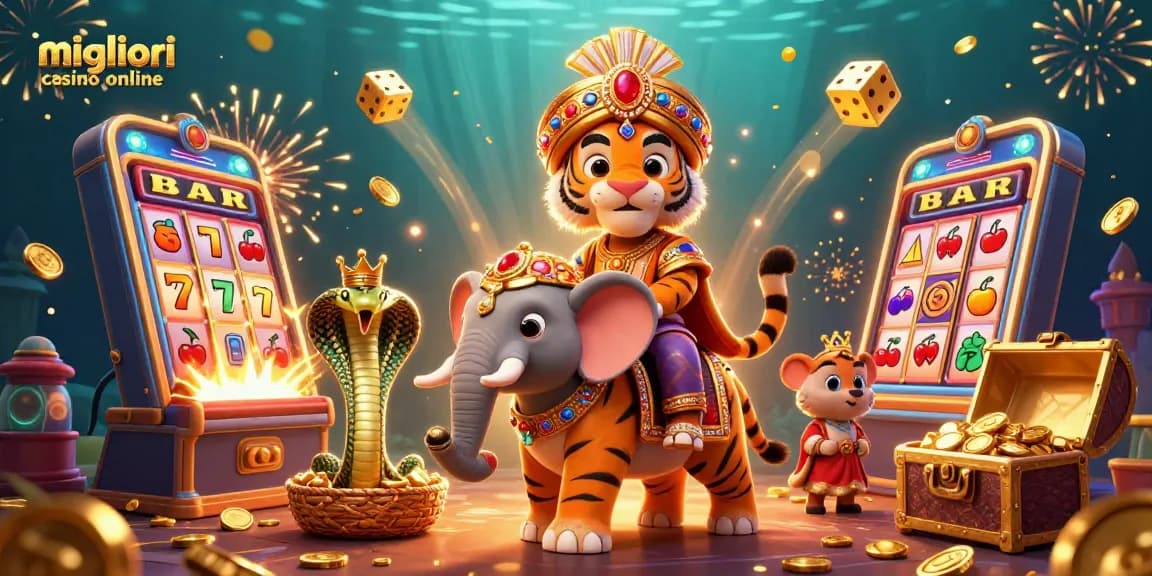 Gioca nei migliori casino online con un maharaja, un elefante e simboli delle slot!