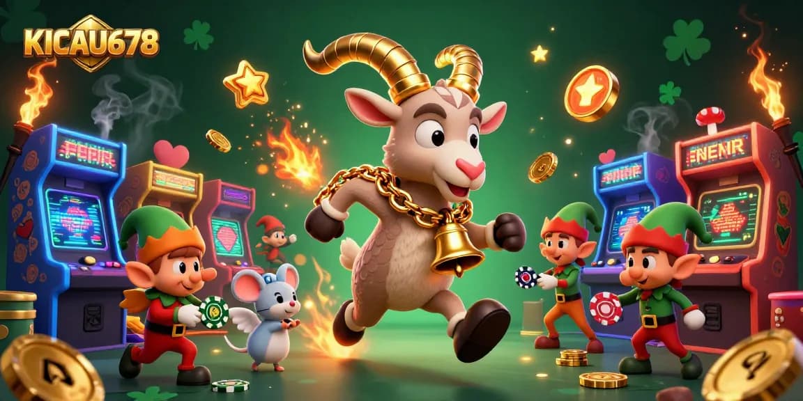 KICAU678 players engaging in a thrilling holiday-horror casino experience with vibrant game elements.
