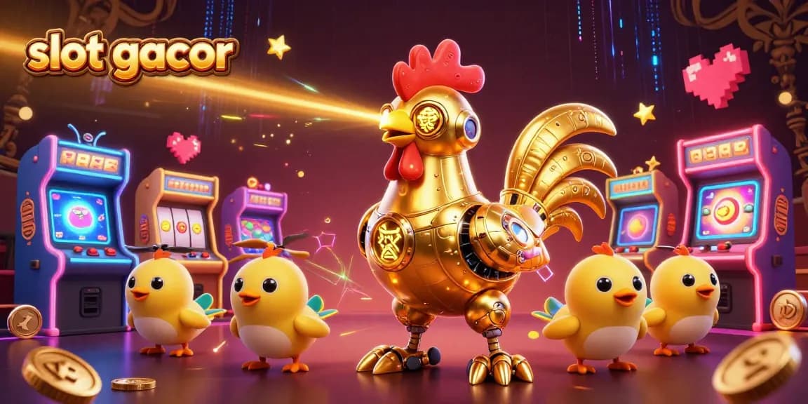 Menang besar di slot gacor dengan simbol buah dan jackpot yang bersinar.