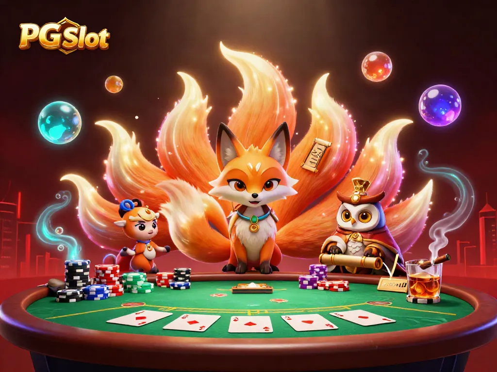 Experience thrilling PG Slot gaming with vibrant characters and casino elements.