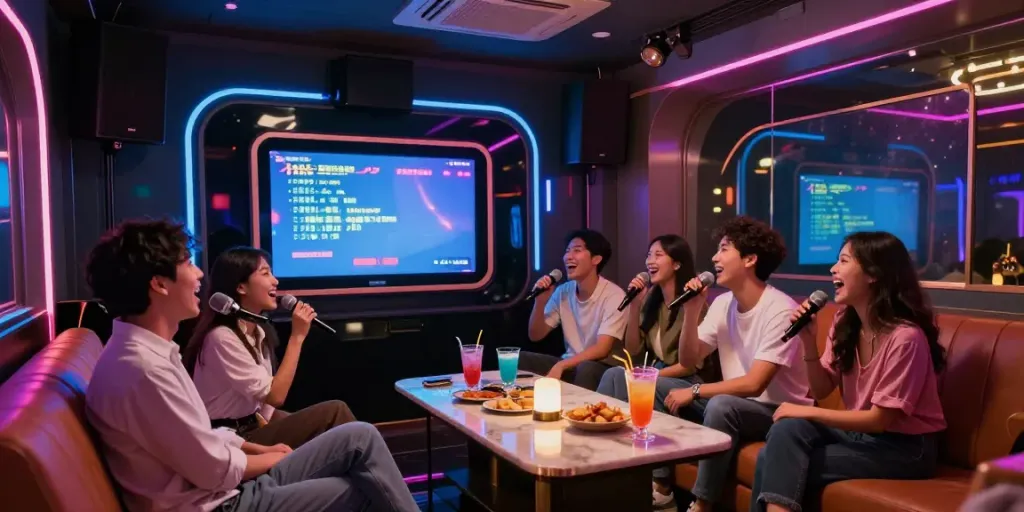 강남 달토에서 친구들과 함께 노래 부르는 즐거운 순간