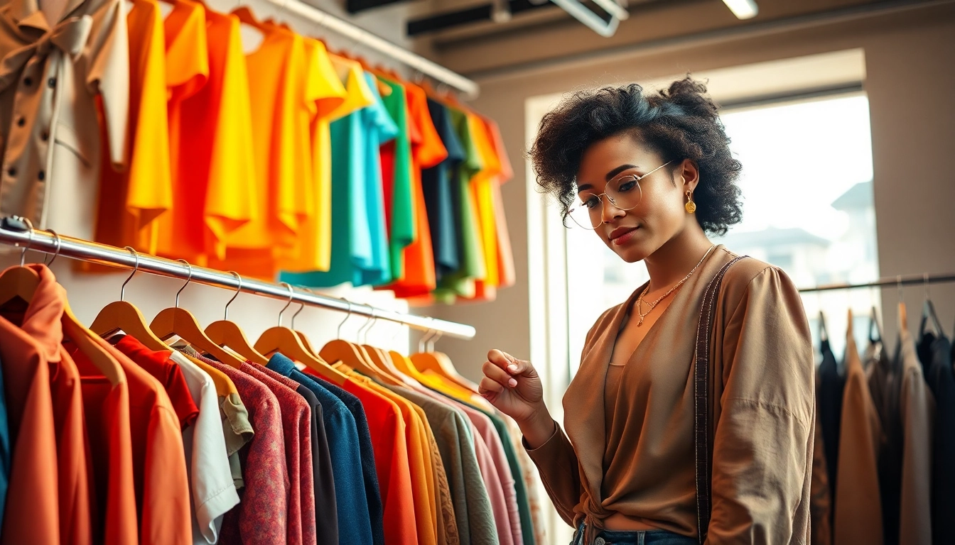 How to find my Perfect wardrobe with a professional stylist examining clothing options.