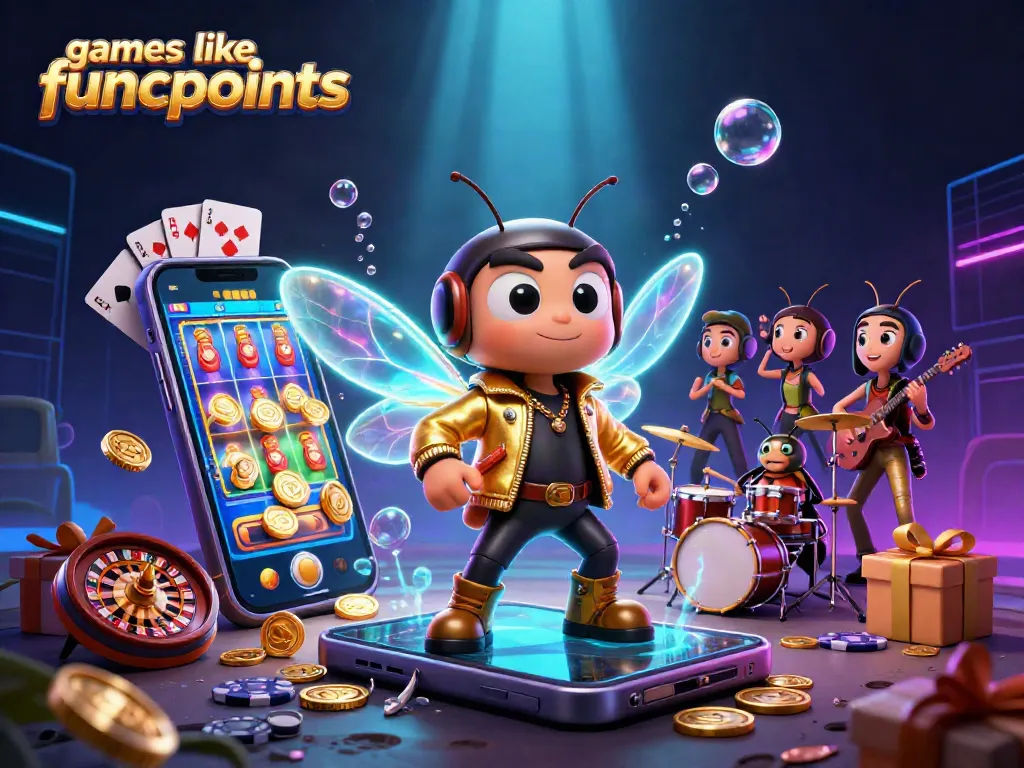 Play exciting games like funzpoints with vibrant visuals of slot games and casino themes.