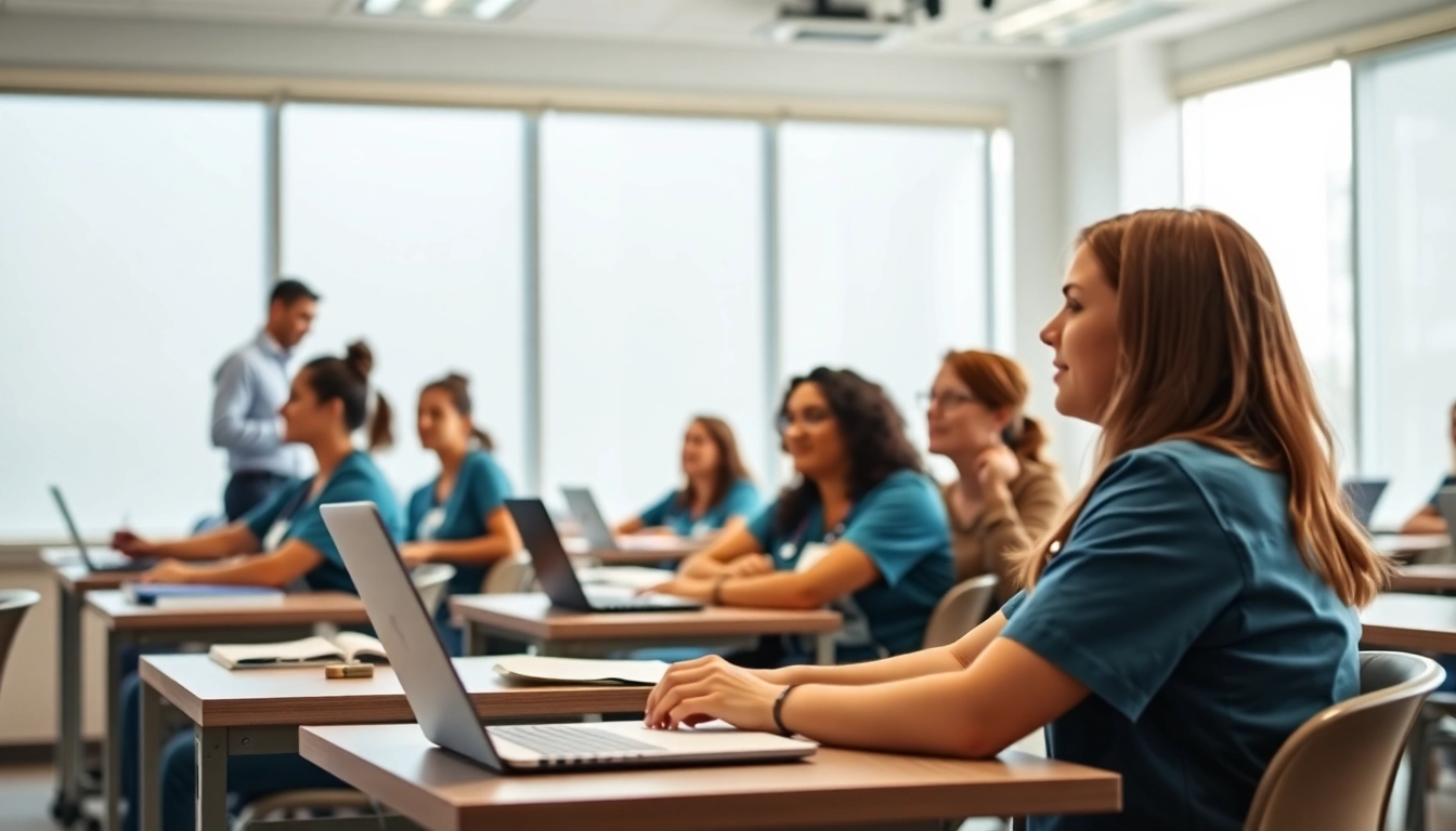 Students participating in an in person Nclex review in Houston, focused on their learning.