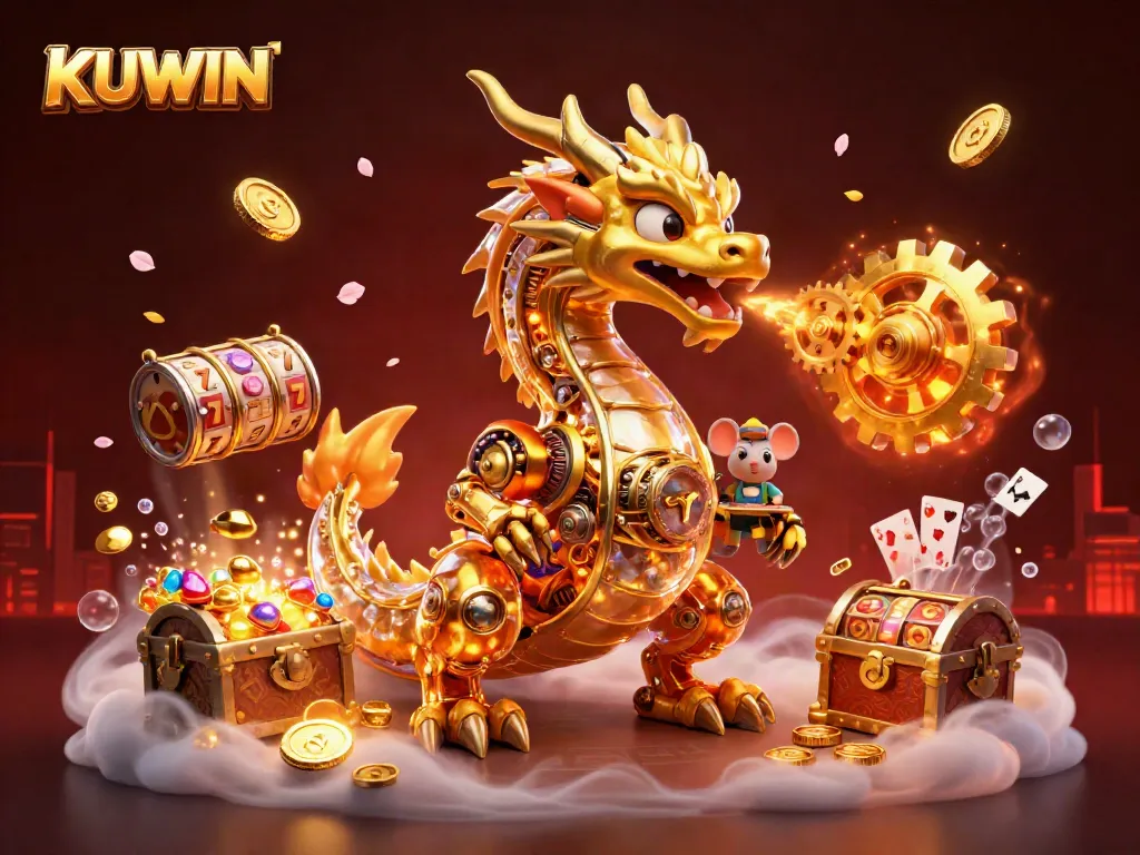 KUWIN offers dazzling slots and jackpots in a vibrant 3D casino fantasy scene.