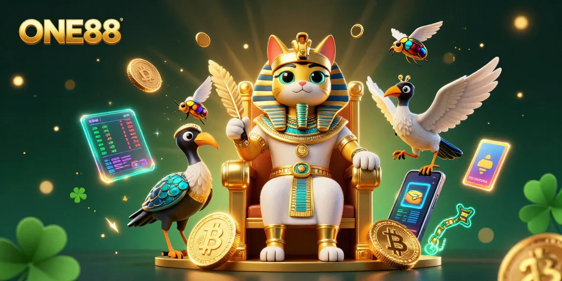 Join the excitement at ONE88 with vibrant casino action featuring unique characters and engaging gambling elements.