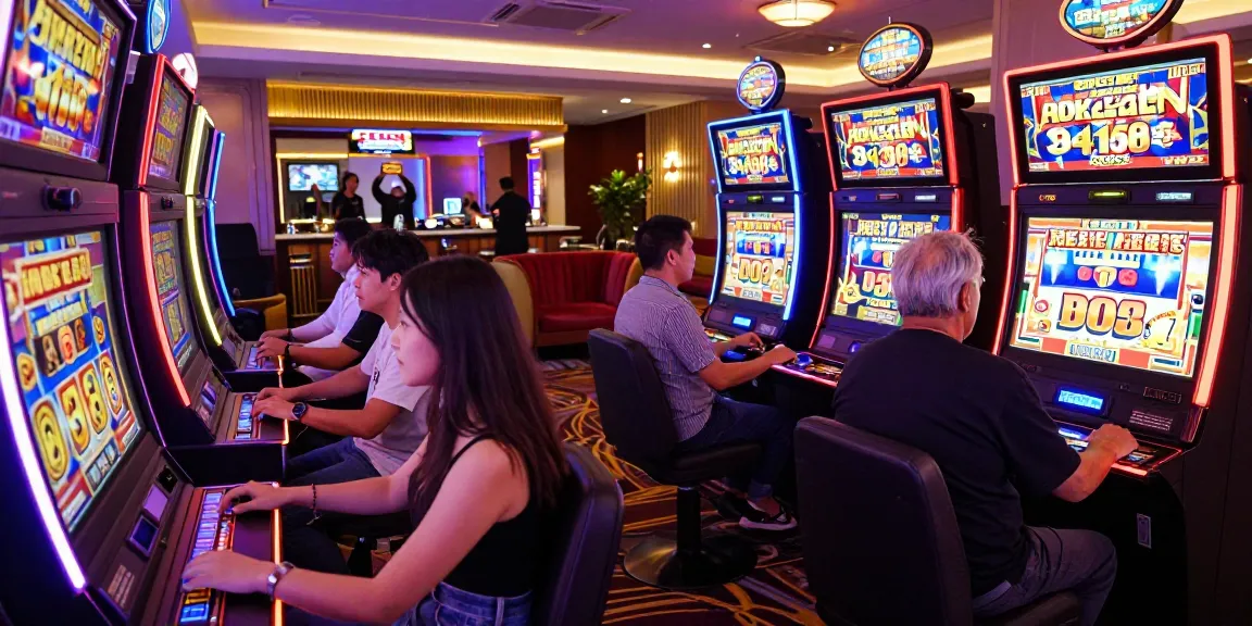 Players enjoying a vibrant situs gacor slot gaming experience in a luxury casino atmosphere.