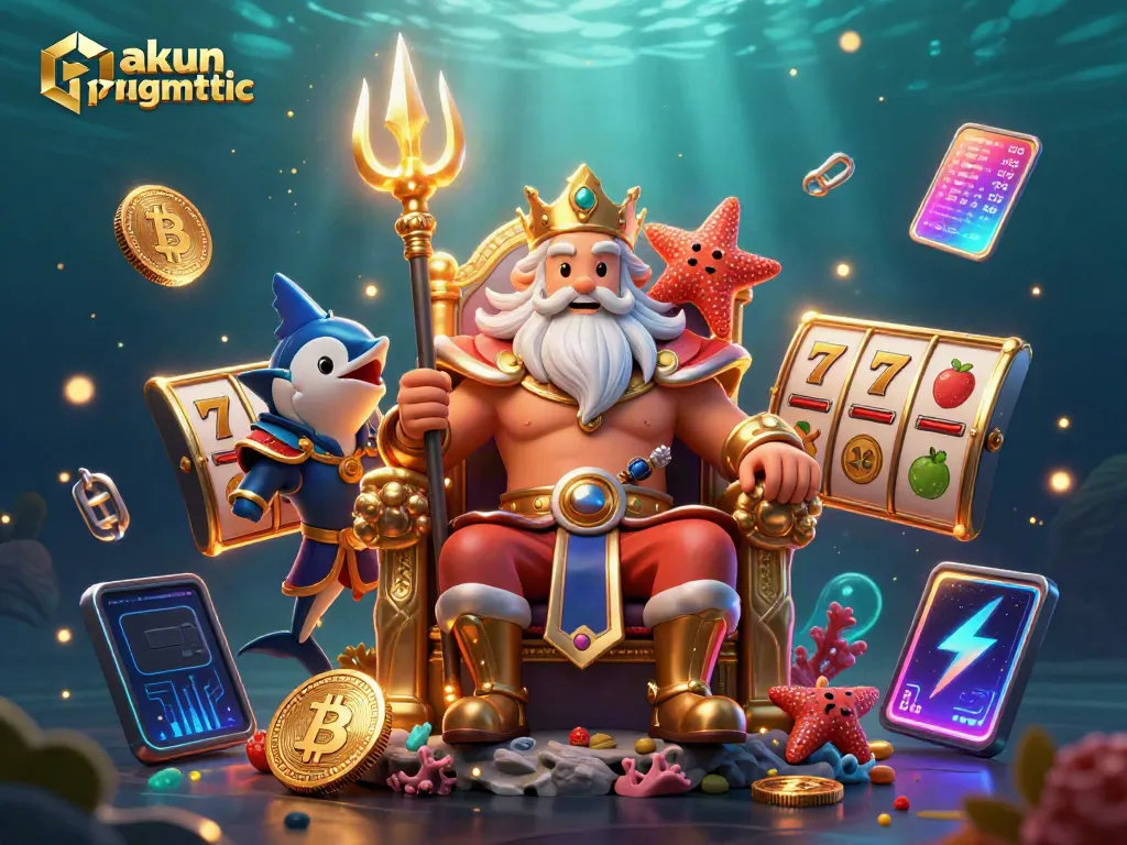 Engage with akun pragmatic's dynamic slot gaming world illustrated with vibrant elements and characters.