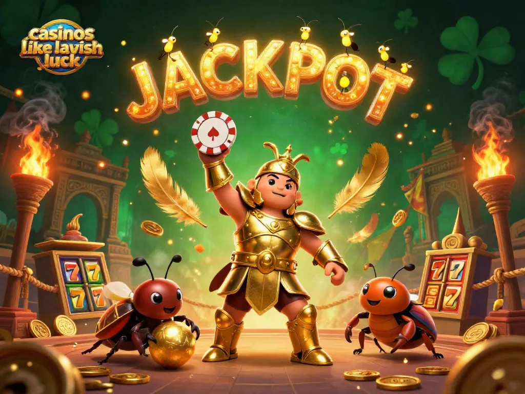 Experience thrilling excitement at casinos like Lavish Luck with our vibrant jackpot illustration.