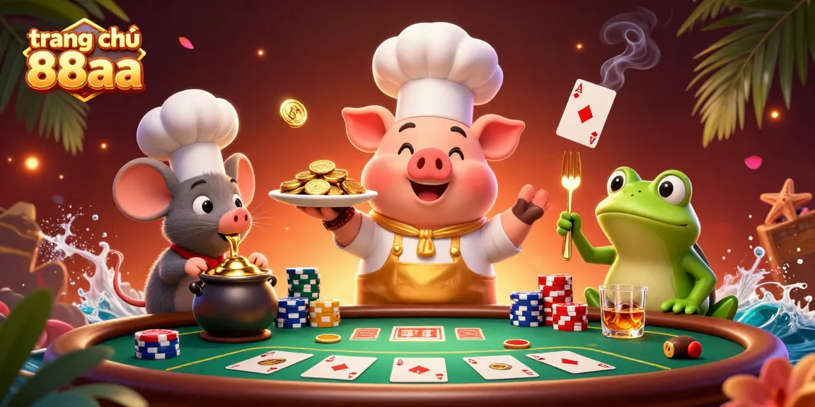 Engage in exciting gameplay on trang chủ 88aa with vibrant casino elements, gold coins, and lively characters.