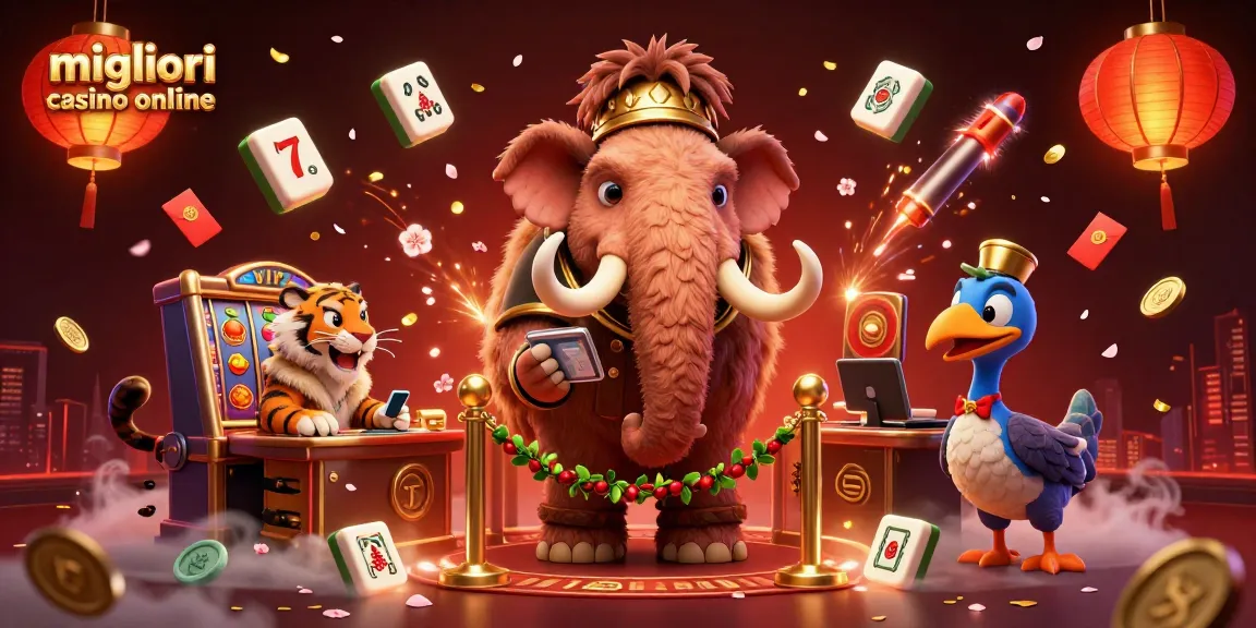 Scopri i migliori casino online con il mammuth bouncer e un tiger VIP in scena vivace e colorata.