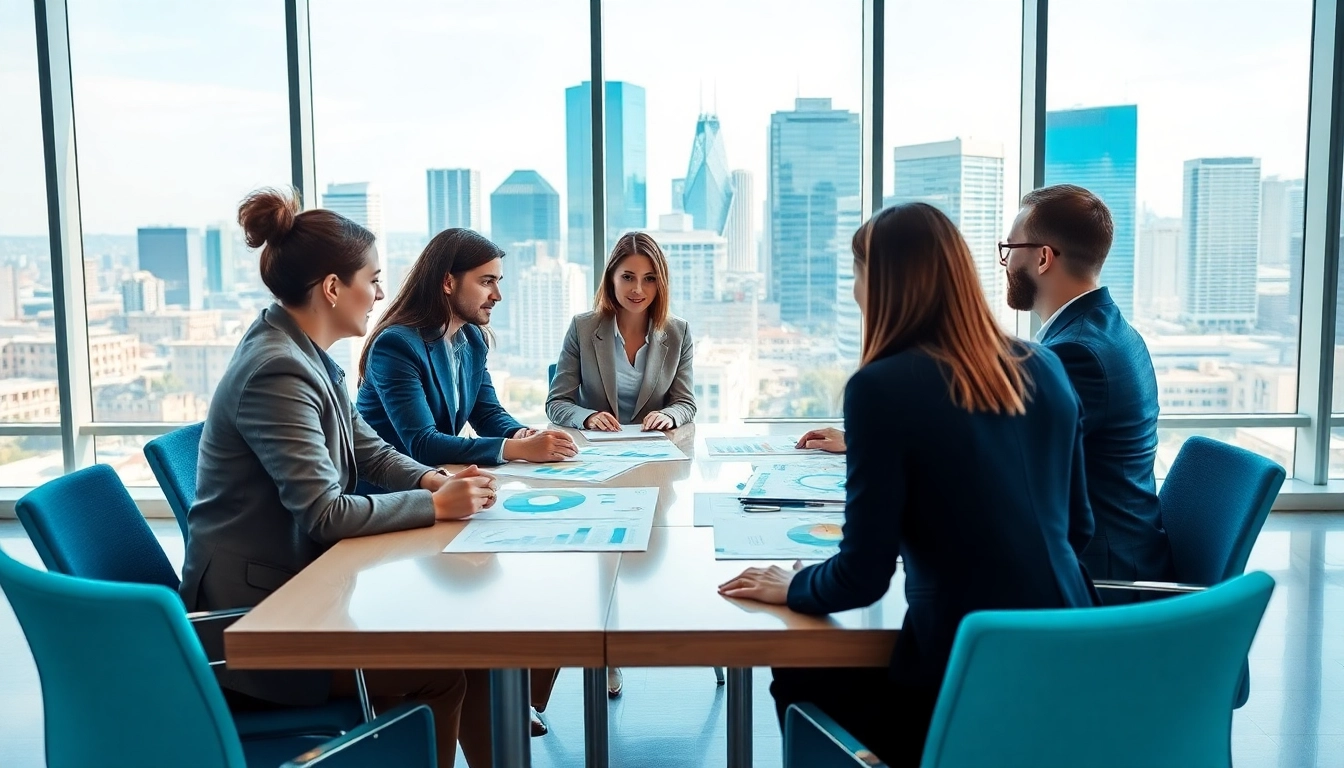 Engaged team discussing affordable business energy deals 2026 in a dynamic office setting.