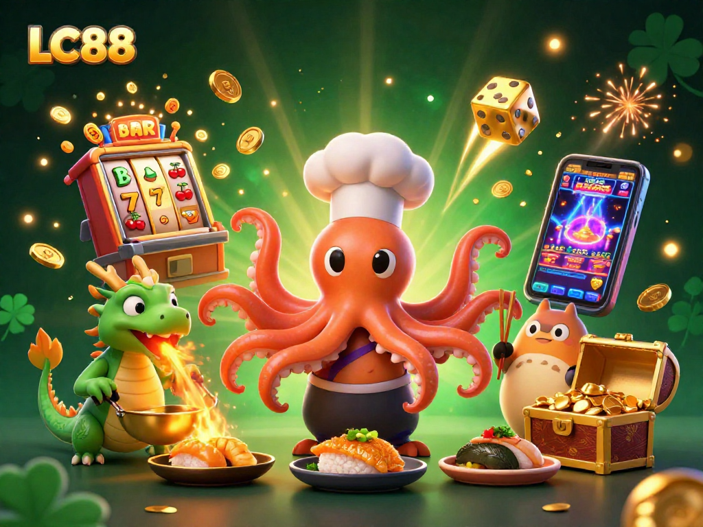 Experience the exciting world of LC88 with vibrant 3D casino characters and immersive game elements.