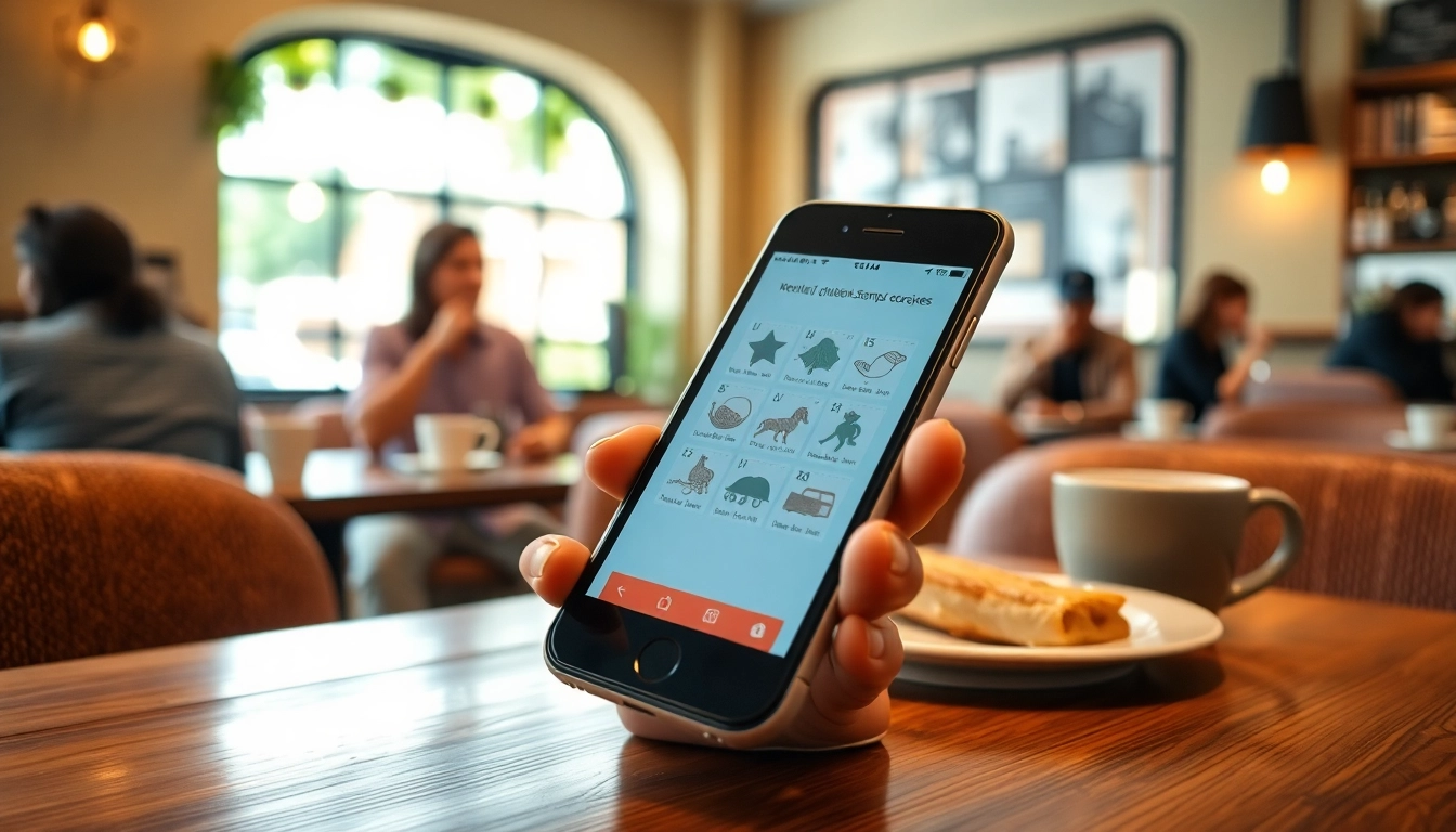 Engaging digital stamp cards showcased on a smartphone in a cafe to enhance customer loyalty.