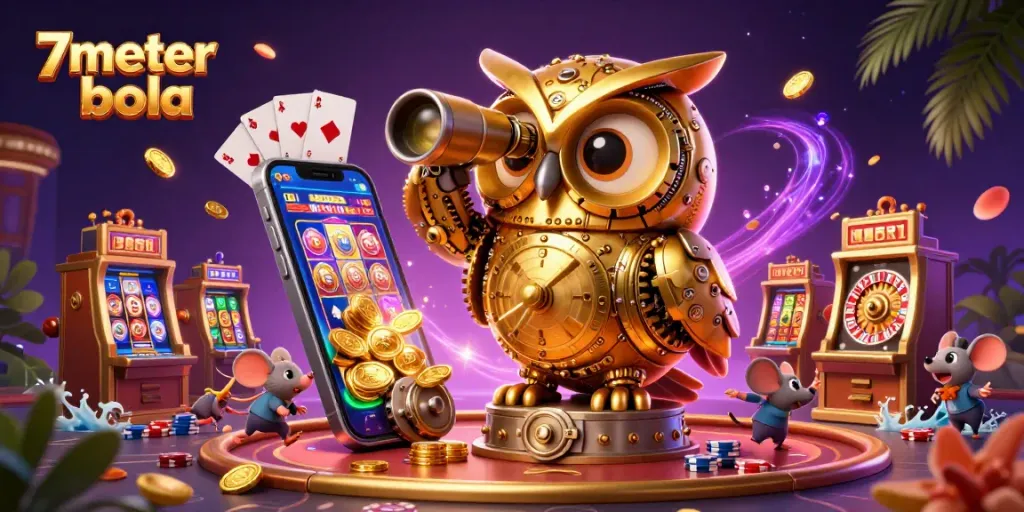 Experience thrilling gameplay with 7meter bola in a vibrant, bustling casino scene.