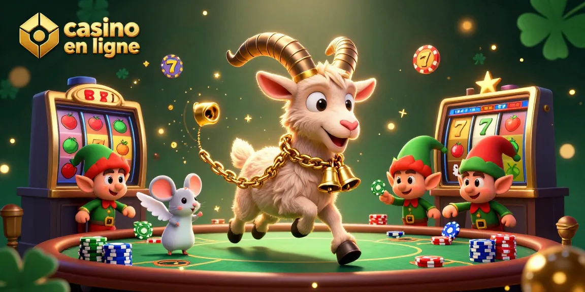 Aperçu d'un casino en ligne avec un Krampus, une souris ange et des gremlins, captivant l'esprit de la fête