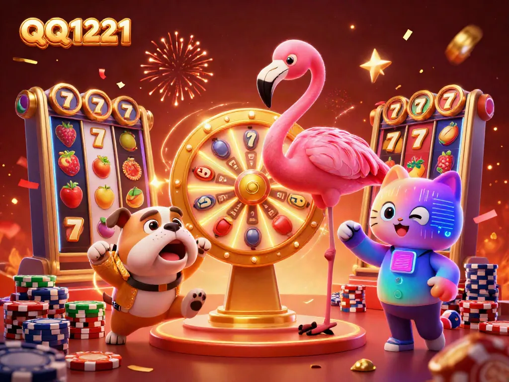 Experience thrilling gameplay with QQ1221, featuring successful spins on vibrant slot reels and cash prizes.