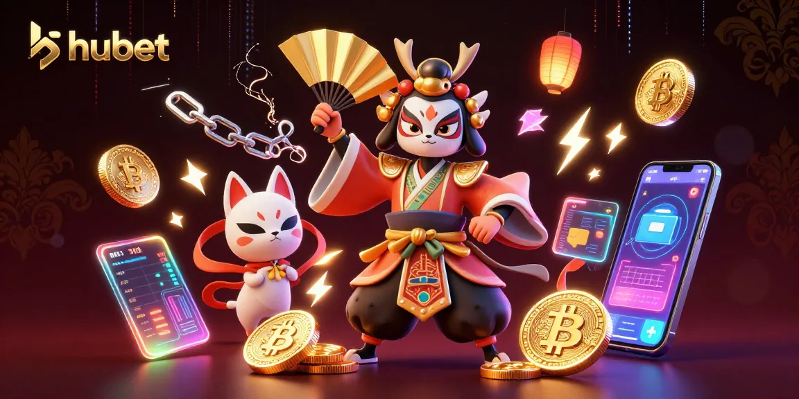 Engage with hubet's vibrant 3D casino illustration bringing crypto excitement to life.
