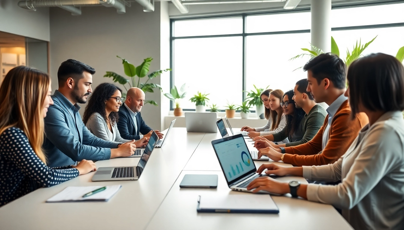 Engaging team in a digital marketing agency Melbourne strategizing for growth.