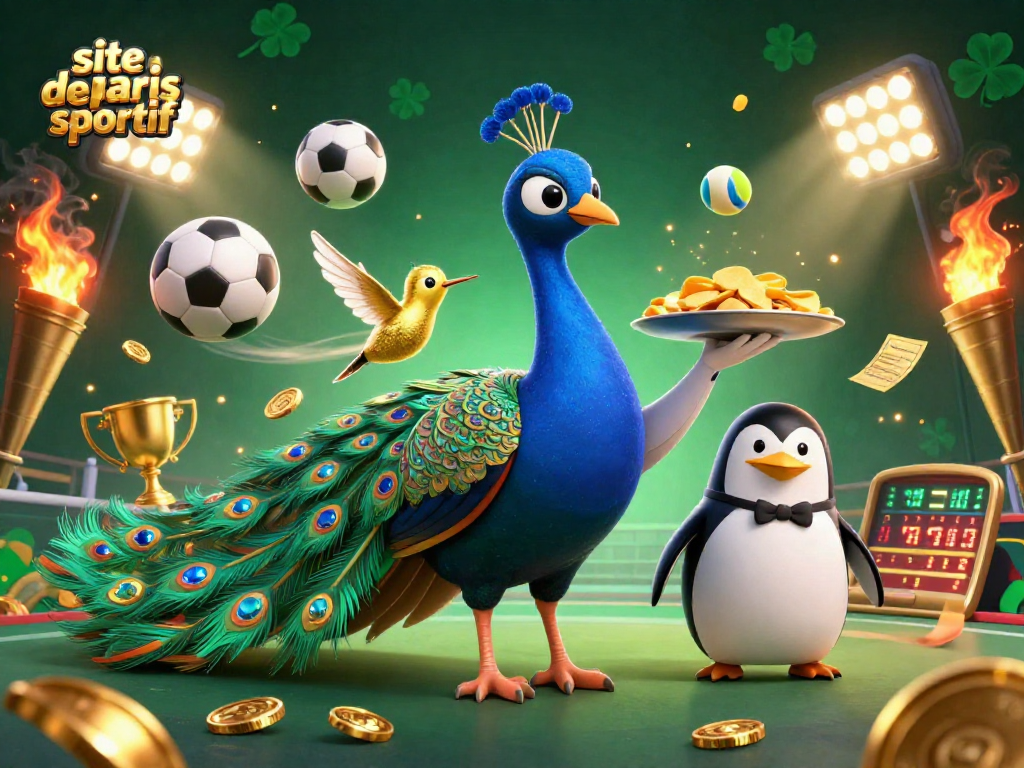 Pariez sur le meilleur site de paris sportif avec un paon aristocratique et un pingouin serveur.
