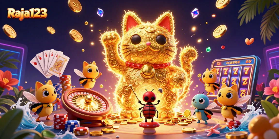 Engage in thrilling gameplay with Raja123's immersive 3D casino experience featuring vibrant character dynamics.