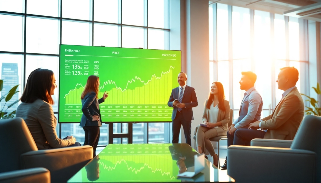 Analyze uk business electricity price per kwh 2026 trends with professionals in an office environment.